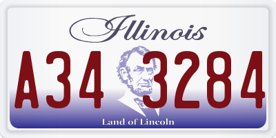 IL license plate A343284