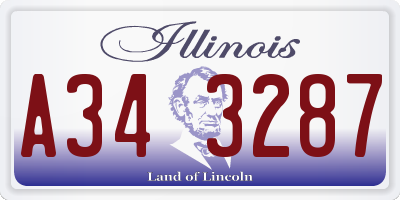 IL license plate A343287