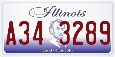 IL license plate A343289