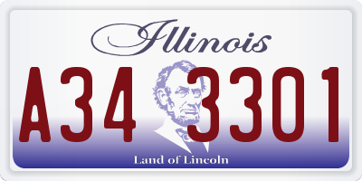 IL license plate A343301