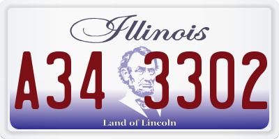 IL license plate A343302