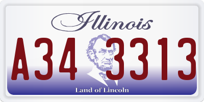 IL license plate A343313