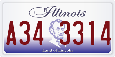 IL license plate A343314