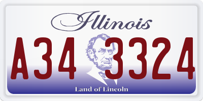 IL license plate A343324