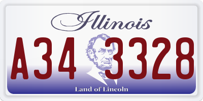 IL license plate A343328