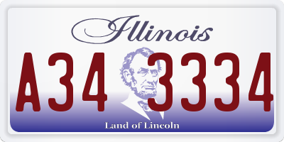 IL license plate A343334