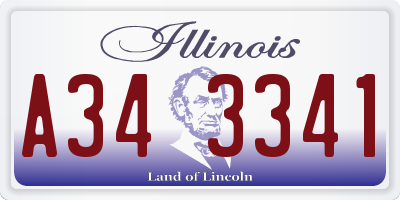 IL license plate A343341
