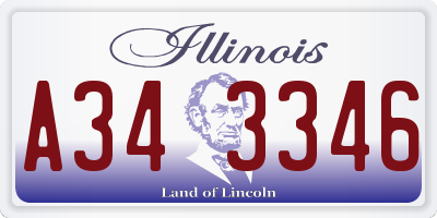 IL license plate A343346