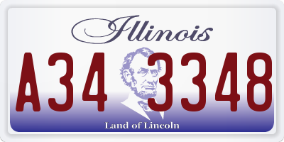 IL license plate A343348