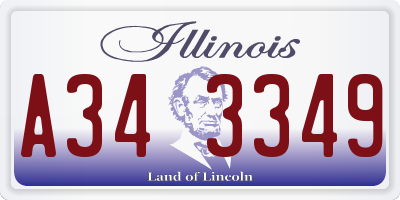 IL license plate A343349