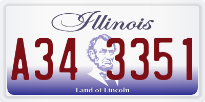 IL license plate A343351