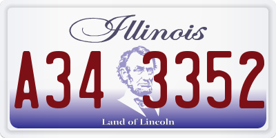IL license plate A343352