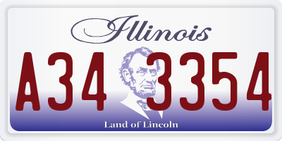 IL license plate A343354