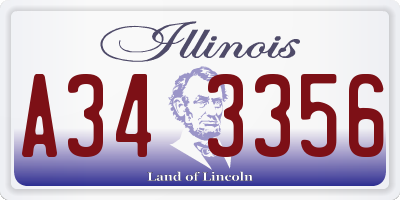 IL license plate A343356