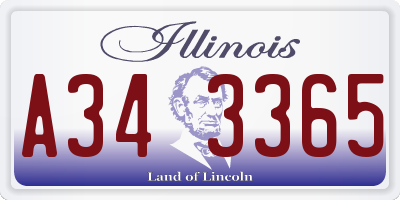 IL license plate A343365