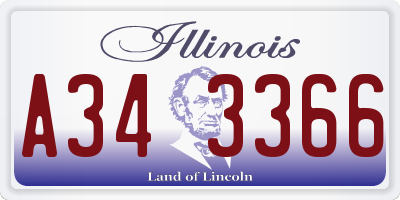 IL license plate A343366