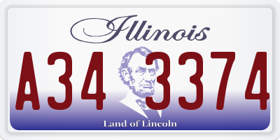 IL license plate A343374