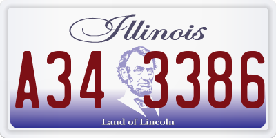 IL license plate A343386