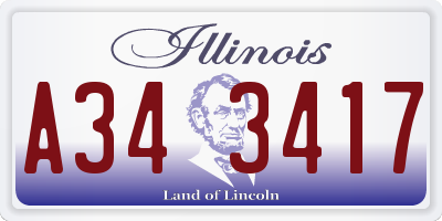 IL license plate A343417