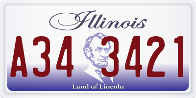 IL license plate A343421