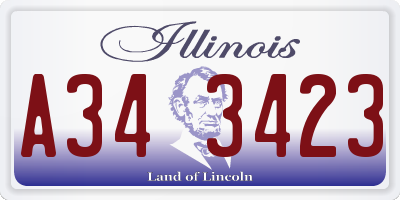 IL license plate A343423