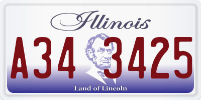 IL license plate A343425