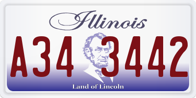 IL license plate A343442