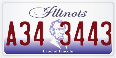 IL license plate A343443