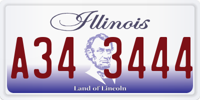IL license plate A343444