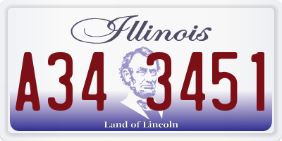 IL license plate A343451