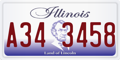 IL license plate A343458