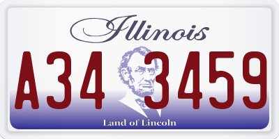 IL license plate A343459