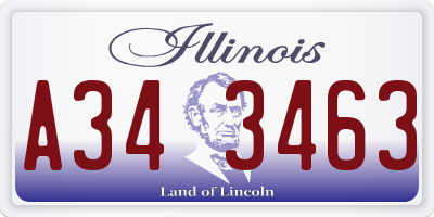 IL license plate A343463