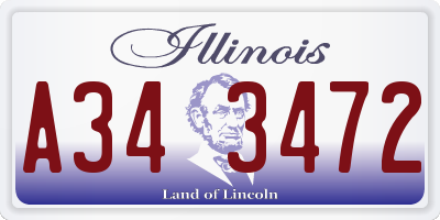 IL license plate A343472