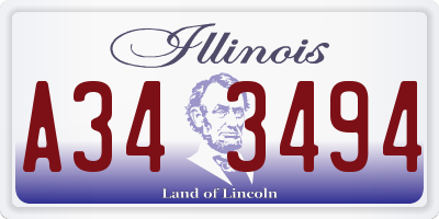 IL license plate A343494