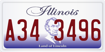 IL license plate A343496