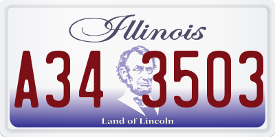 IL license plate A343503