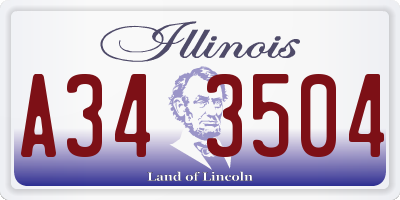IL license plate A343504