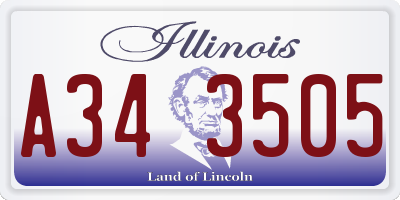 IL license plate A343505