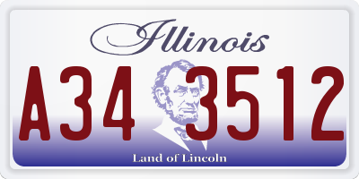 IL license plate A343512