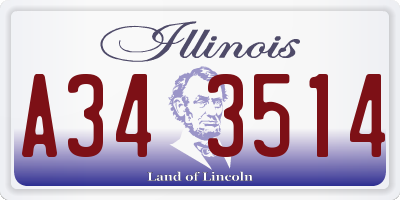 IL license plate A343514