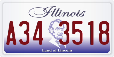 IL license plate A343518