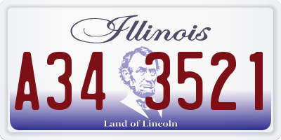 IL license plate A343521