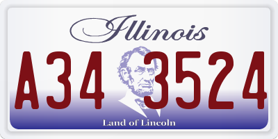 IL license plate A343524