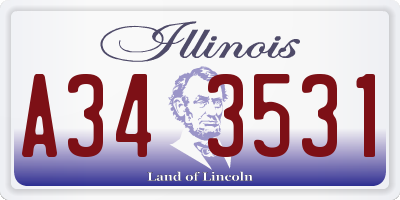 IL license plate A343531