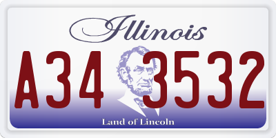 IL license plate A343532