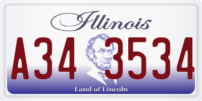 IL license plate A343534