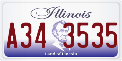 IL license plate A343535