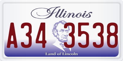 IL license plate A343538
