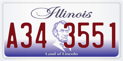 IL license plate A343551